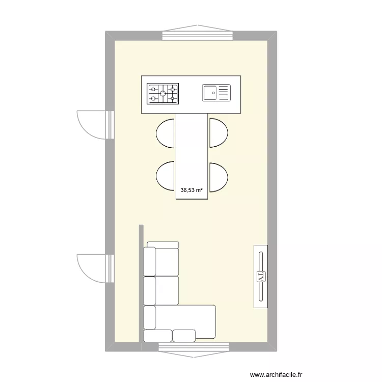 R&eacute;no Caro 1. Plan de 1  et 37 m²