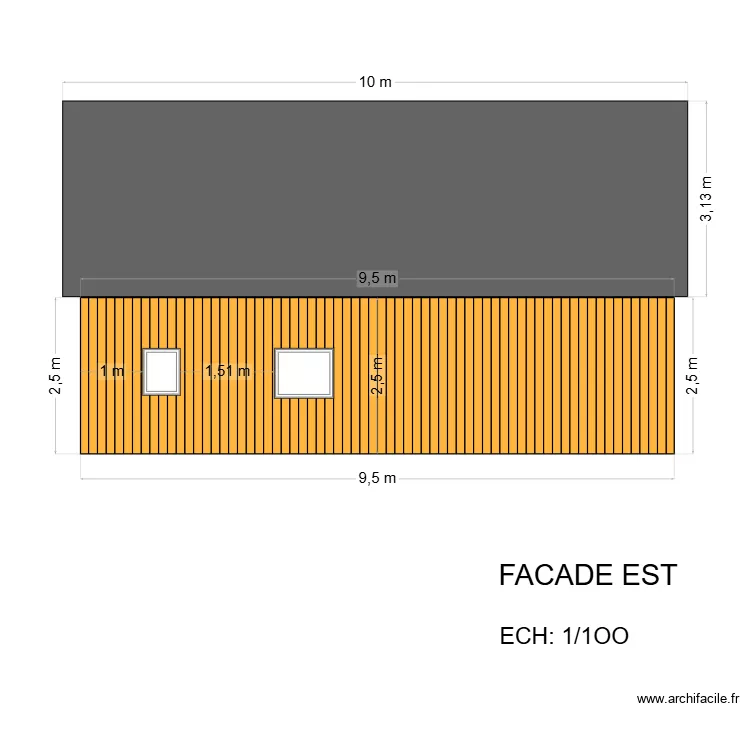 FACADE EST 2. Plan de 