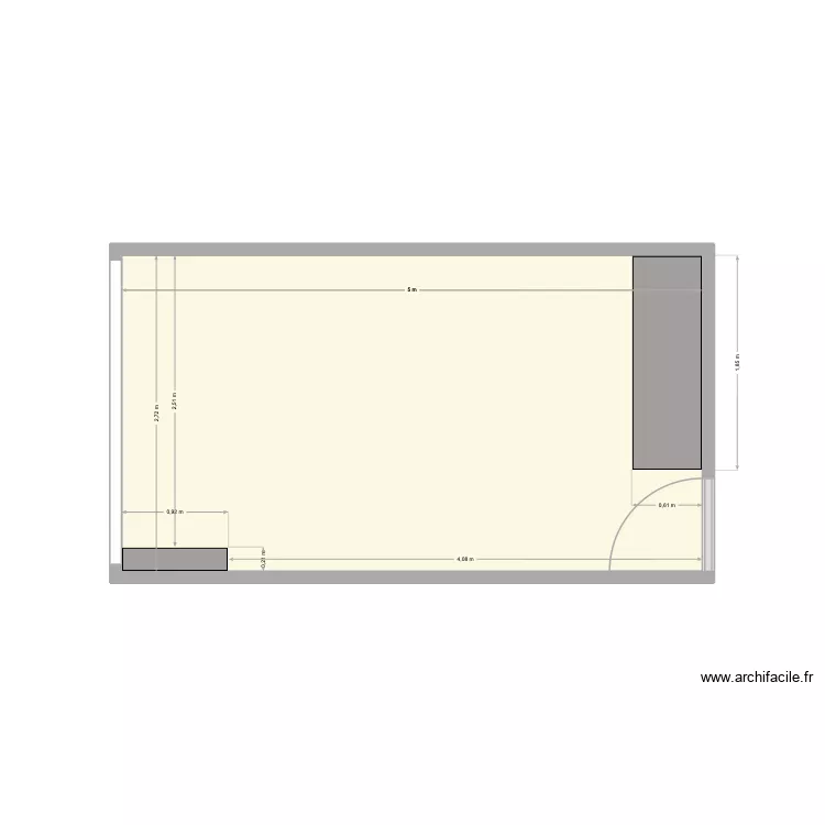 Chambre 1. Plan de 1  et 14 m²
