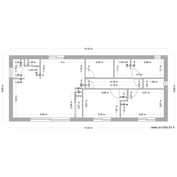 PORCHERON/MASCLET SANS MEUBLES. Plan de 9 pièces et 70 m2