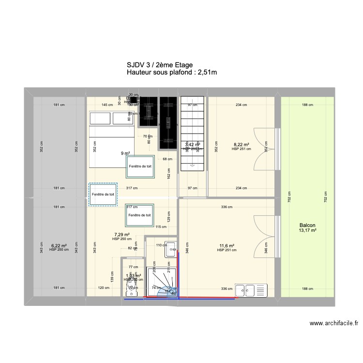 SJDV3 2etage V2 Plomb. Plan de 0 pièce et 0 m2
