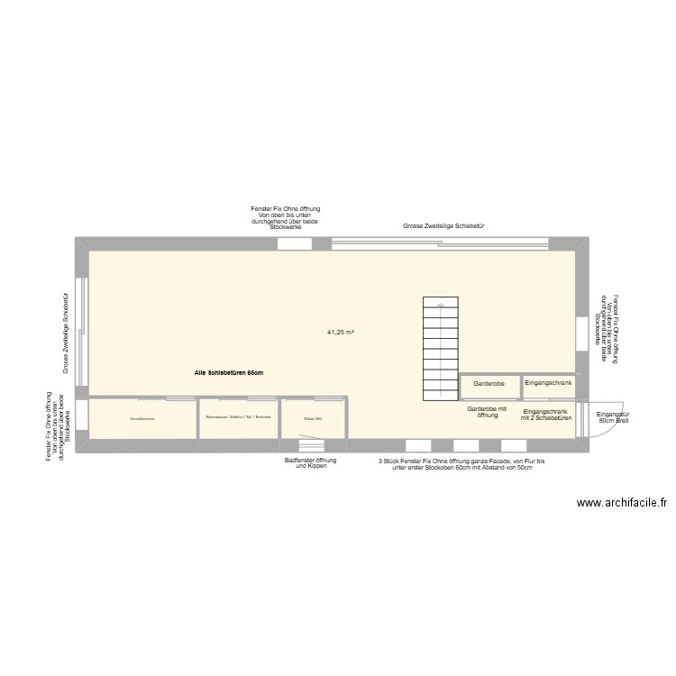 Neuer Plan. Plan de 6 pièces et 48 m2
