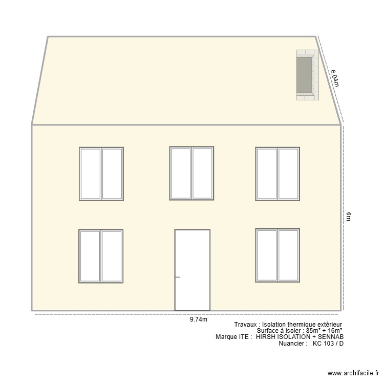 Destout Gilles - ite. Plan de 2 pièces et 82 m2
