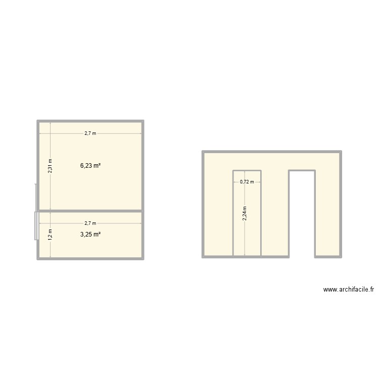 dplan salle de bain. Plan de 4 pièces et 17 m2