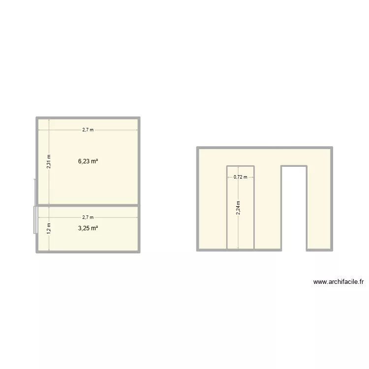 dplan salle de bain. Plan de 4 pièces et 17 m²