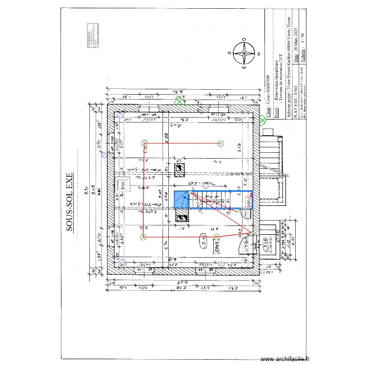 plan elec s-sol Gascon Claire. Plan de 0 pièce et 0 m2