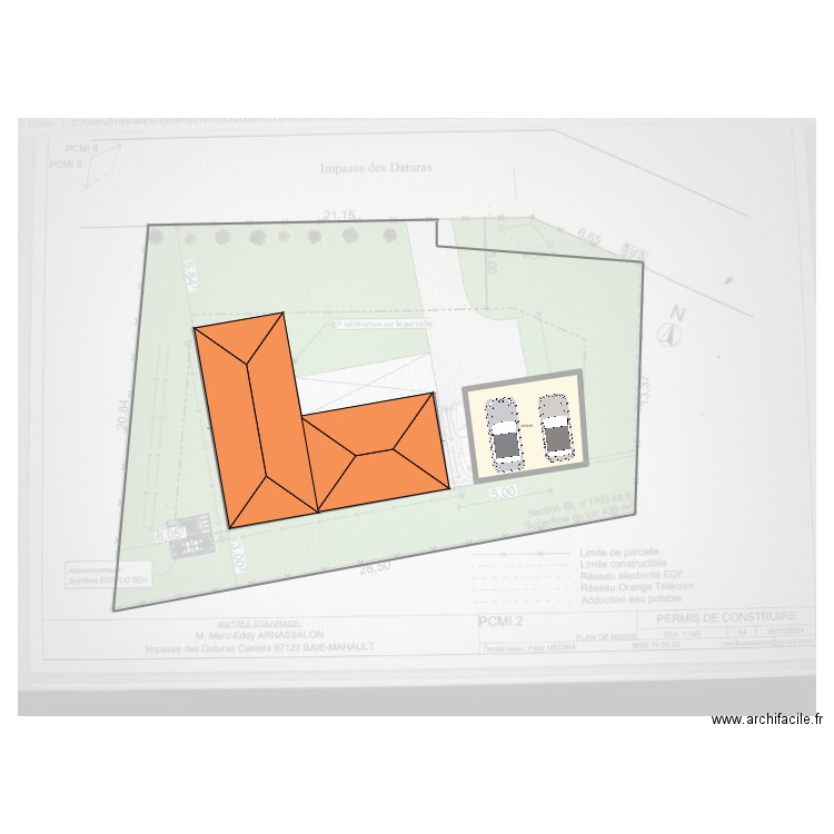 VILLA DJ CASTERA. Plan de 1 pièce et 30 m2