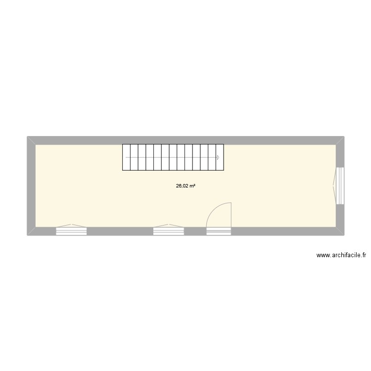 rdc alina. Plan de 1 pièce et 26 m2
