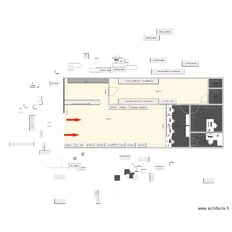 Dubai market. Plan de 7 pièces et 126 m2