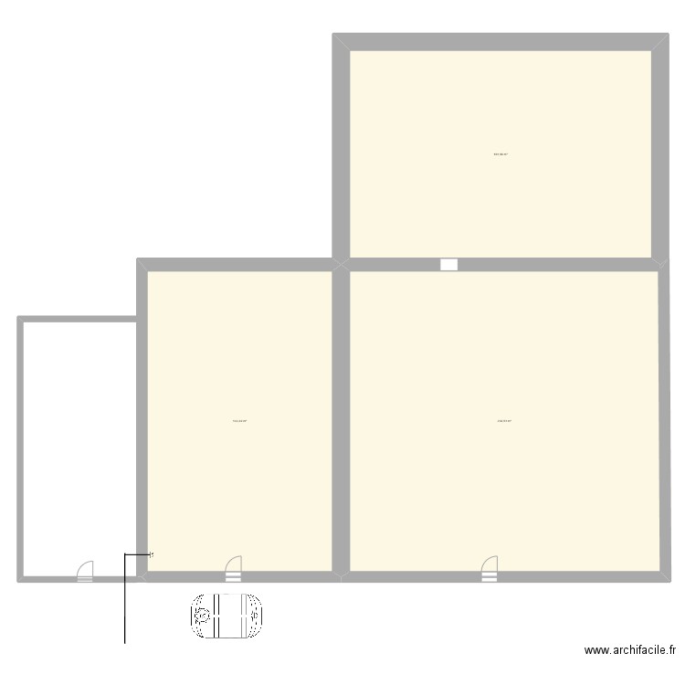 cave. Plan de 3 pièces et 545 m2