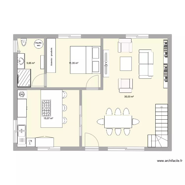 la future maison de L&eacute;onie. Plan de 4  et 67 m²