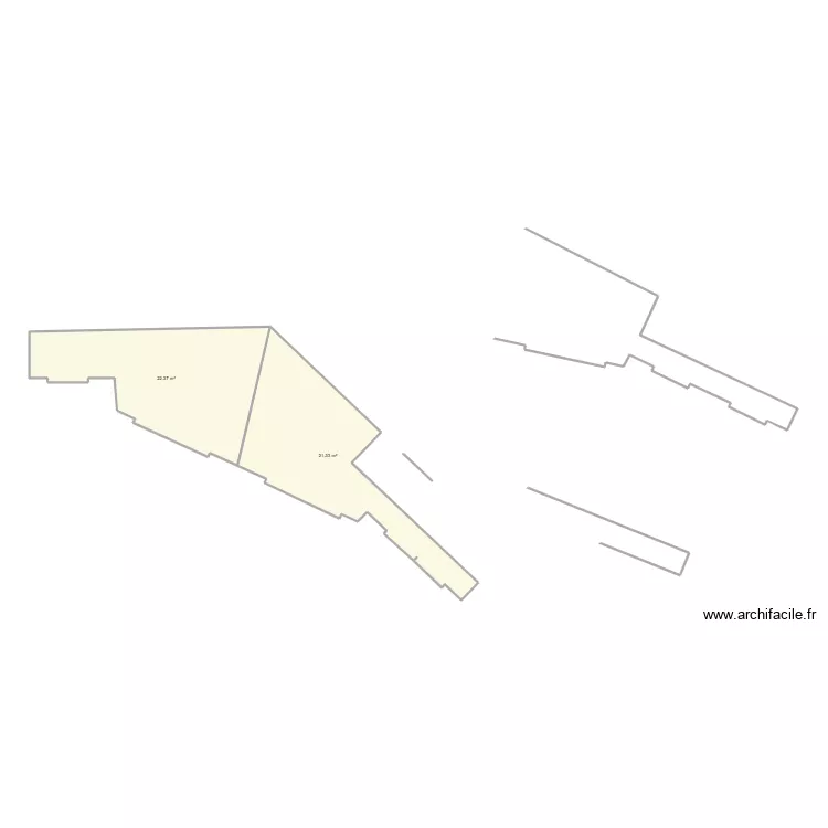 Terrasse accessible  - 9 chemin dupuis vert. Plan de 2  et 44 m²