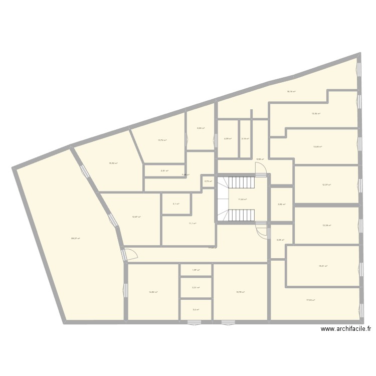 171 public. Plan de 29 pièces et 324 m2