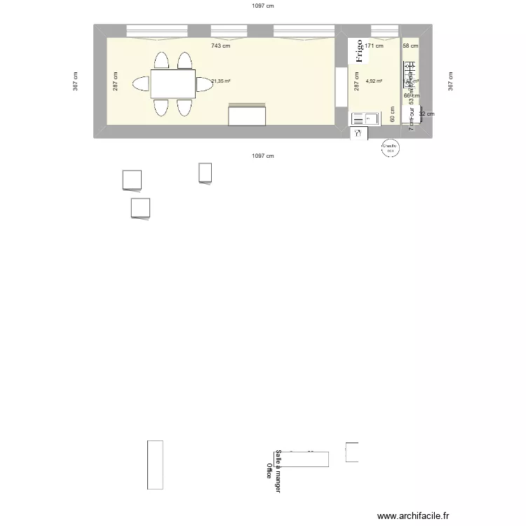 Am&eacute;nagement nouvelle cuisine piscine - 23 Avril 25. Plan de 