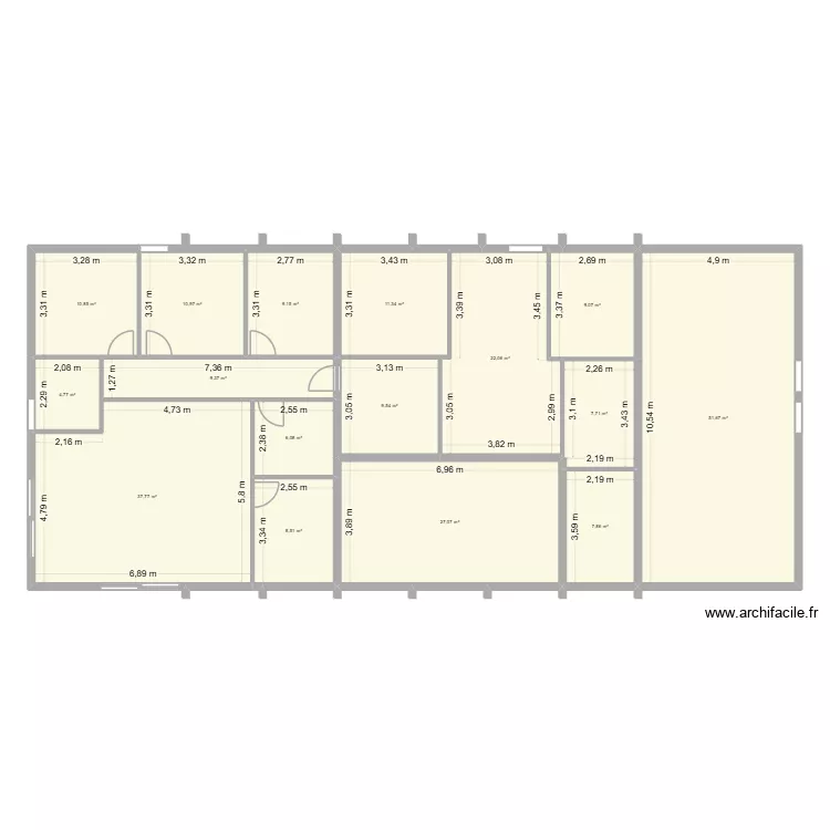 plan maison V2. Plan de 16 pièces et 244 m²