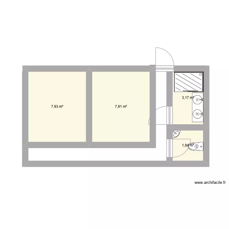 aménagement garage V1. Plan de 4 pièces et 21 m² aménagement garage V1. Plan de 4 pièces et 21 m²