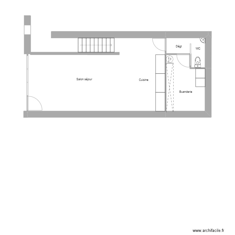 T4 1 CALAIS. Plan de 2 pièces et 11 m2