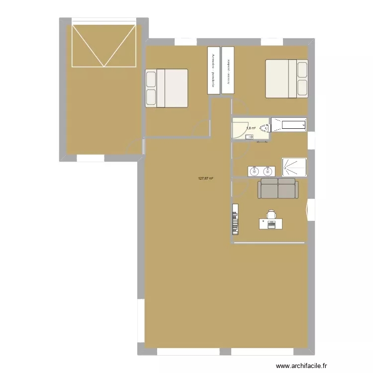 ebauche 3. Plan de 2 Pièces et 134 m² ebauche 3. Plan de 2 Pièces et 134 m²