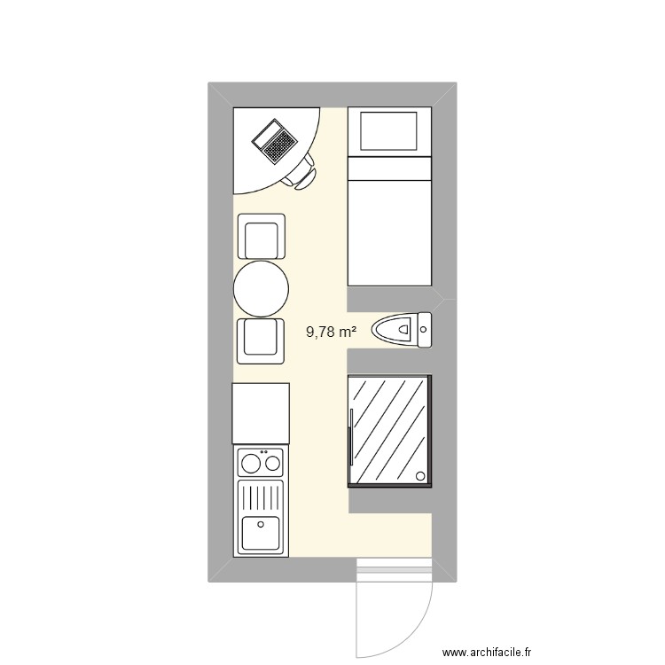 10m2. Plan de 0 pièce et 0 m2