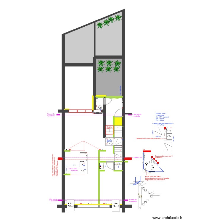 BAUCQ 77 3e étage Eau Chauffage. Plan de 8 pièces et 99 m2