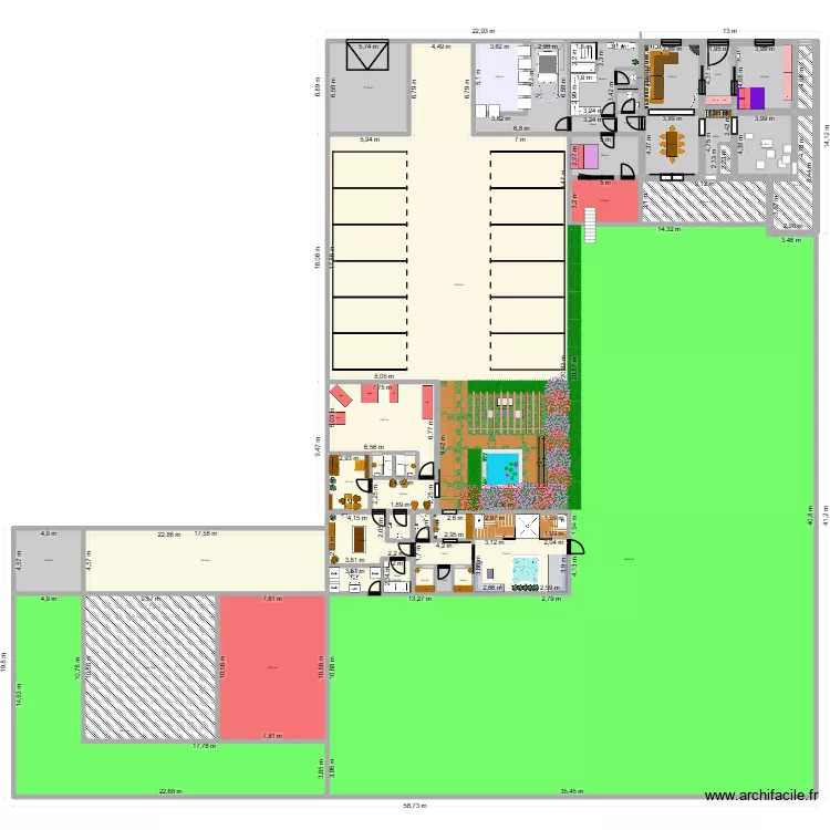 F3 - PROJET 4. Plan de 46 et 2295 m² F3 - PROJET 4. Plan de 46 et 2295 m²
