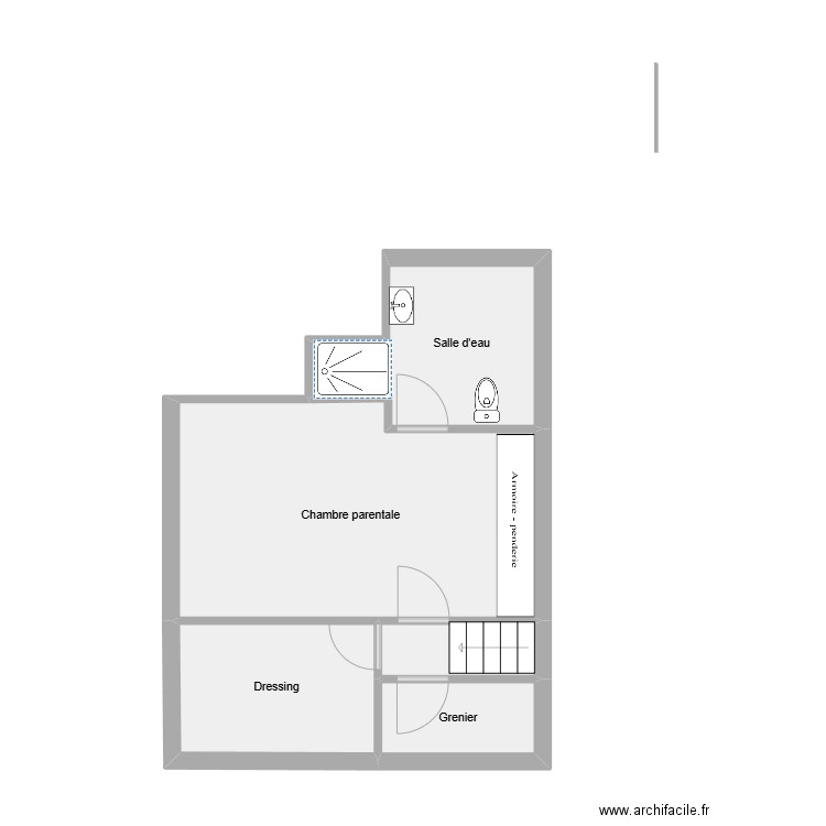 1er ABRAHAM. Plan de 5 pièces et 35 m2