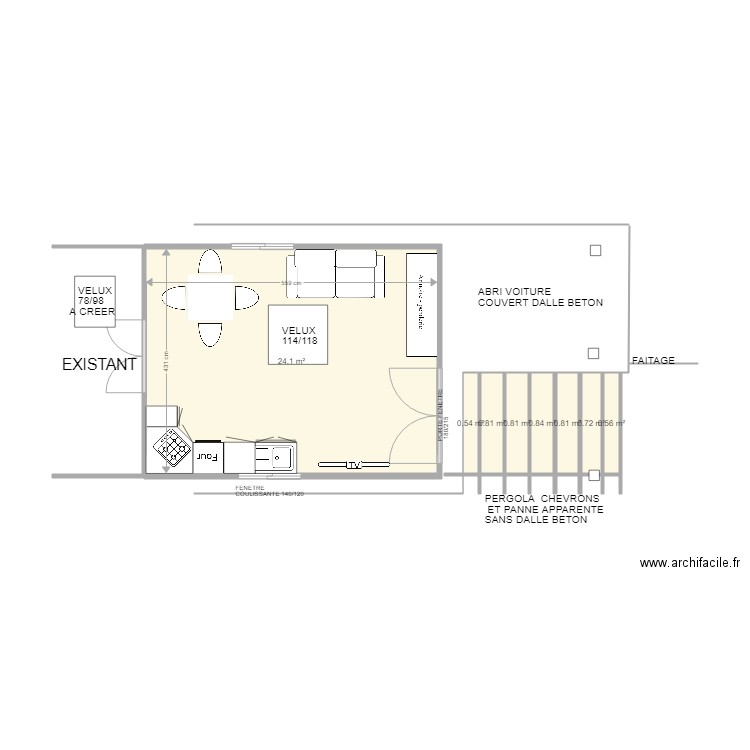 PLANS MONIQUE. Plan de 8 pièces et 29 m2
