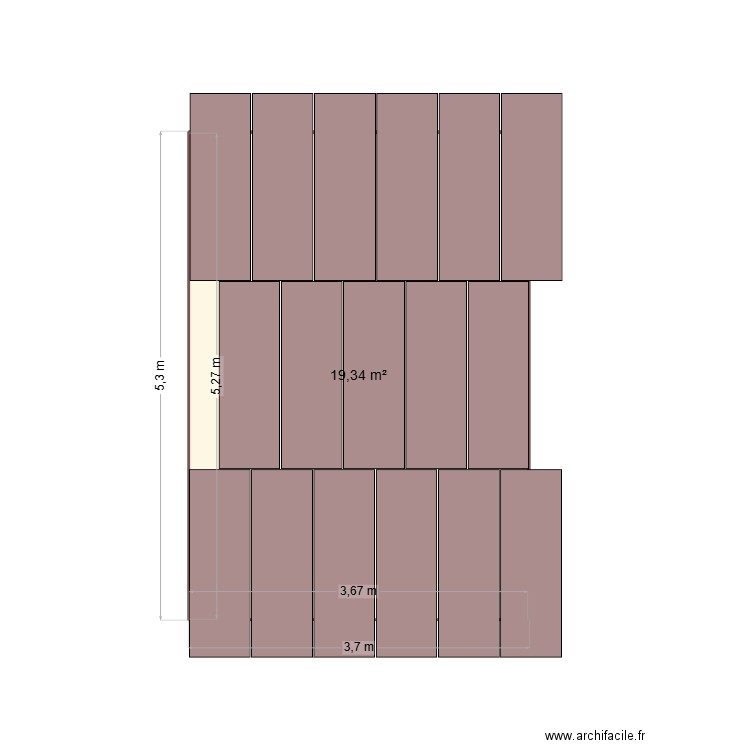 atelier. Plan de 1 pièce et 19 m2