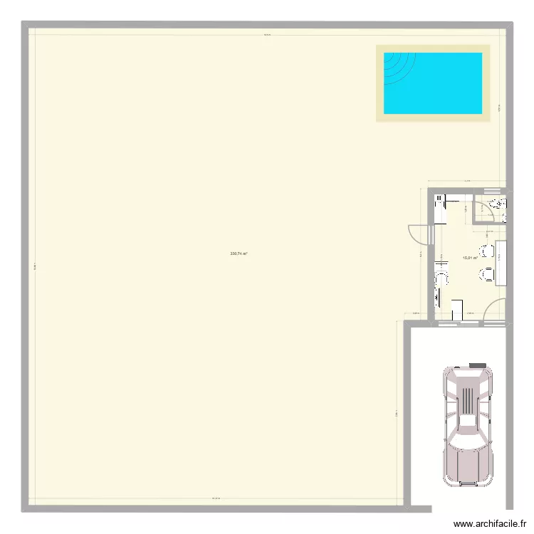 Maison 100m&sup2; avec local commercial. Plan de 2  et 346 m²