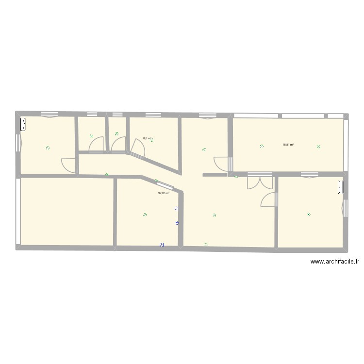 97118.51. Plan de 3 pièces et 125 m2