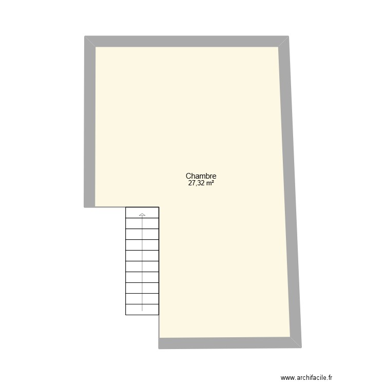 1 ER ETAGE. Plan de 1 pièce et 27 m2