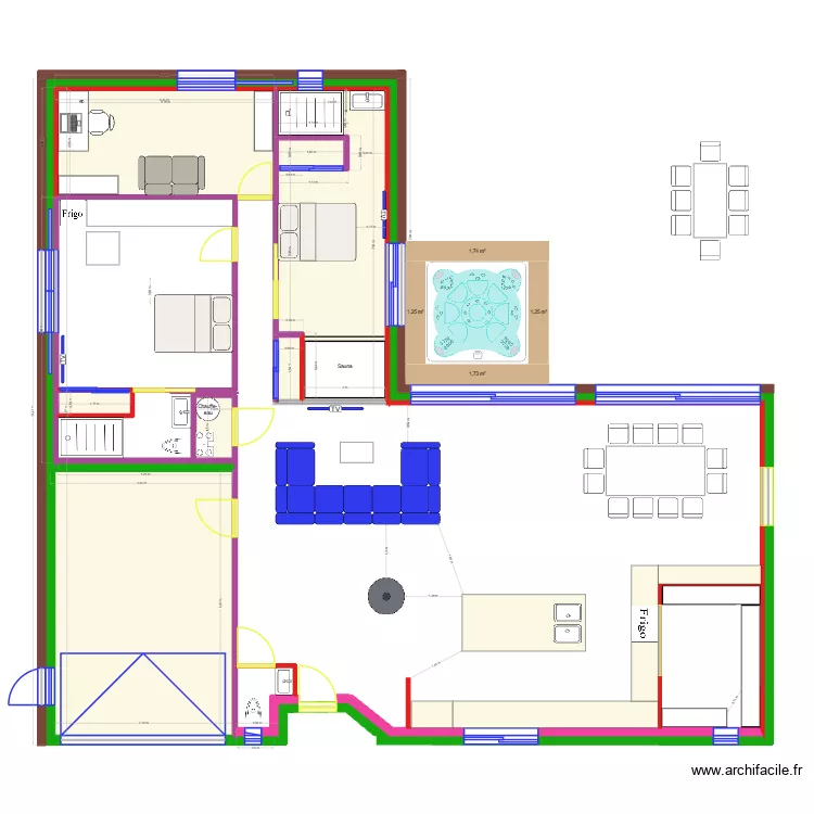 Maison Version 4 bis. Plan de 9  et 63 m²