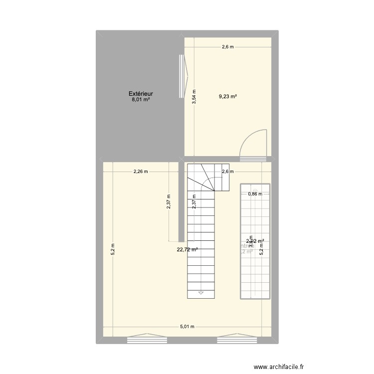 382 St Léonard. Plan de 8 pièces et 88 m2