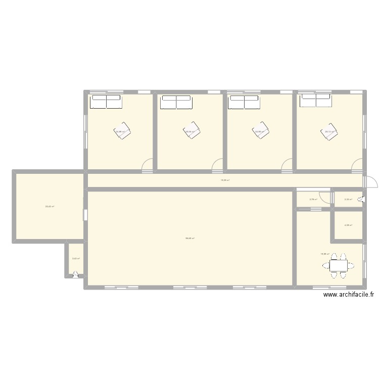 Centre Sentiré. Plan de 12 pièces et 270 m2