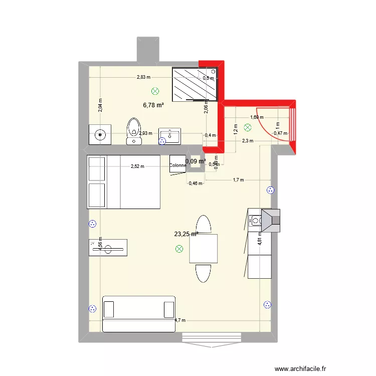Studio 2 Thyez 2&egrave;me &eacute;tage. Plan de 6  et 204 m²