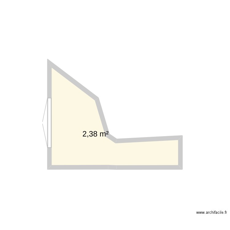Bureau Belzunce. Plan de 1 pièce et 2 m2