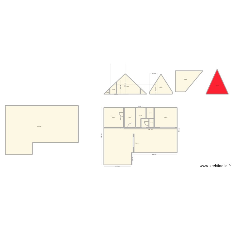 Couverture Leroux. Plan de 16 pièces et 269 m2