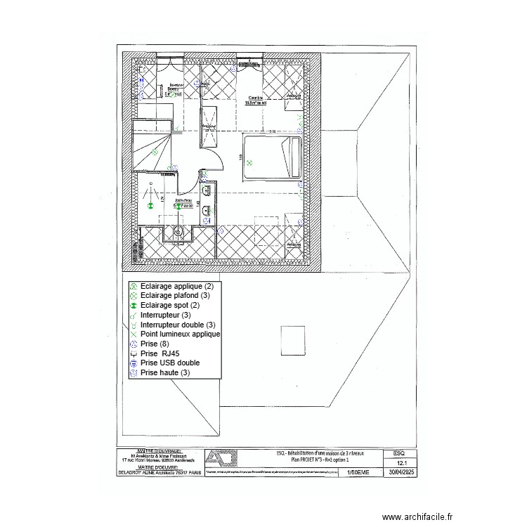 R+2 plan électrique def. Plan de 0 pièce et 0 m2