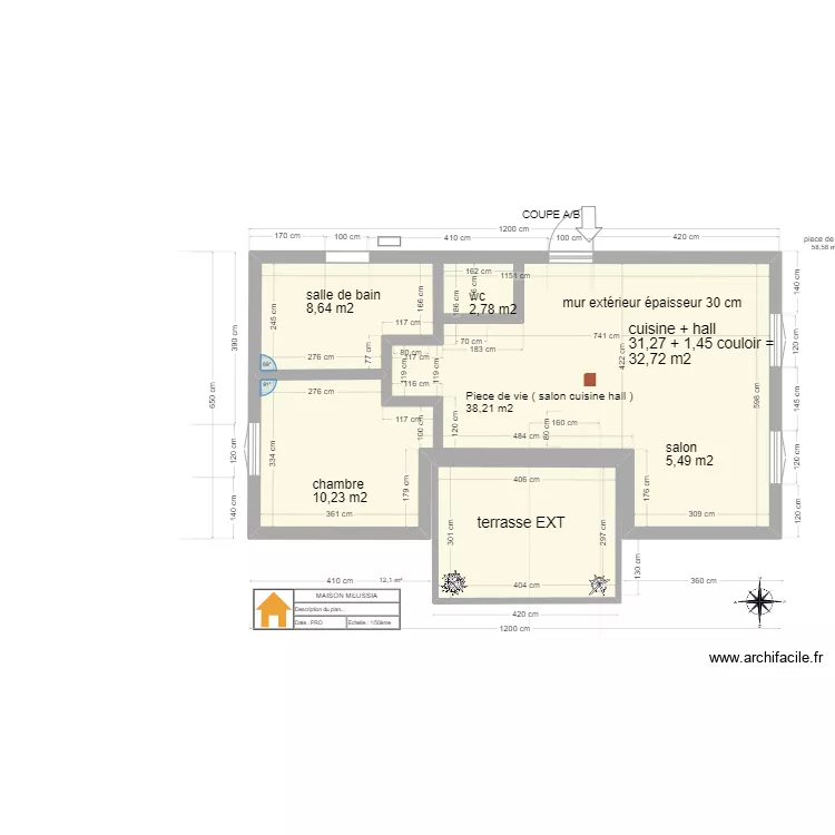 maison MEUSSIA.surface. Plan de 