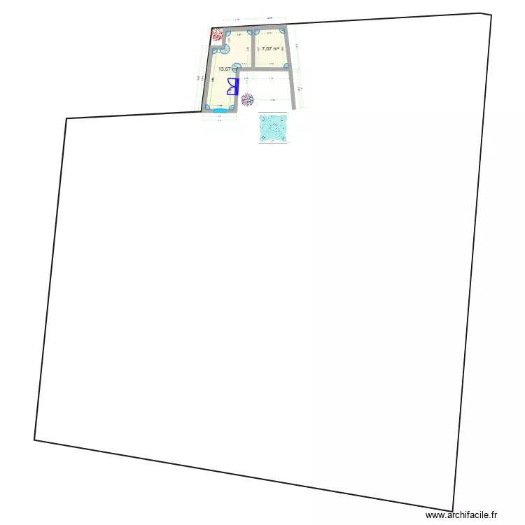 id&eacute;e7. Plan de 2  et 21 m²