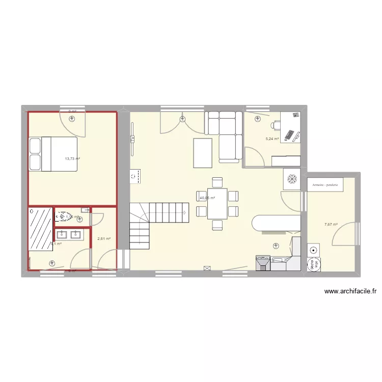 maison V8. Plan de 9 Pièces et 76 m²