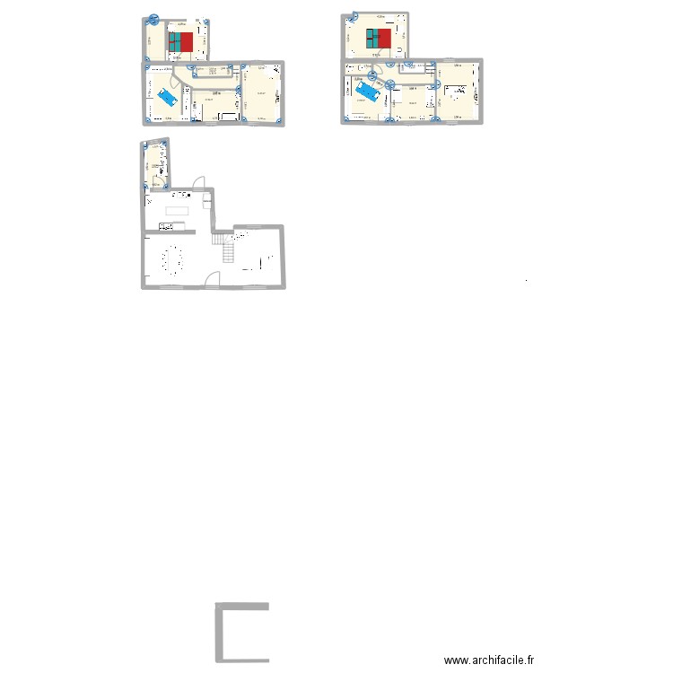 plan. Plan de 17 pièces et 218 m2