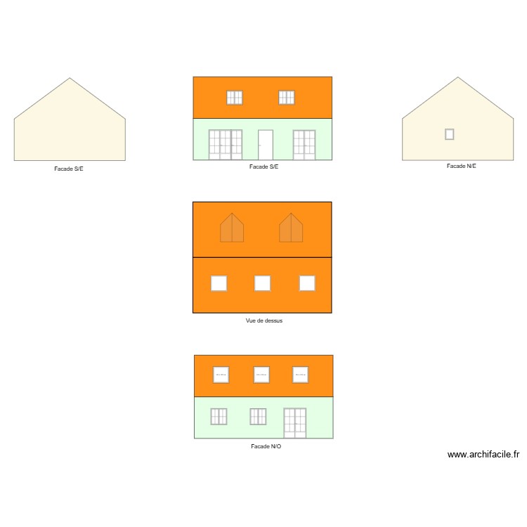 plan facade APRES TRAVAUX. Plan de 0 pièce et 0 m2