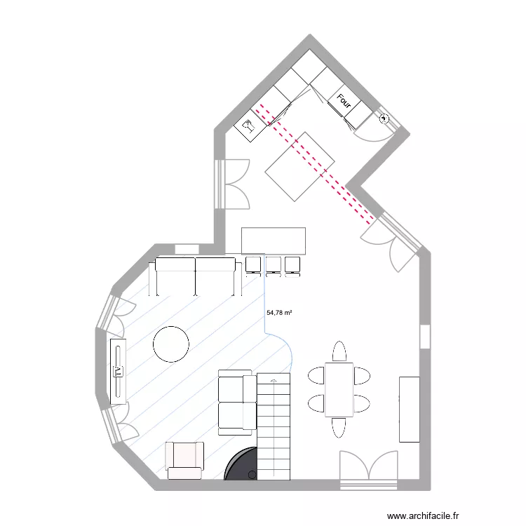Nicole & Pierre plan plomberie. Plan de 1  et 55 m²