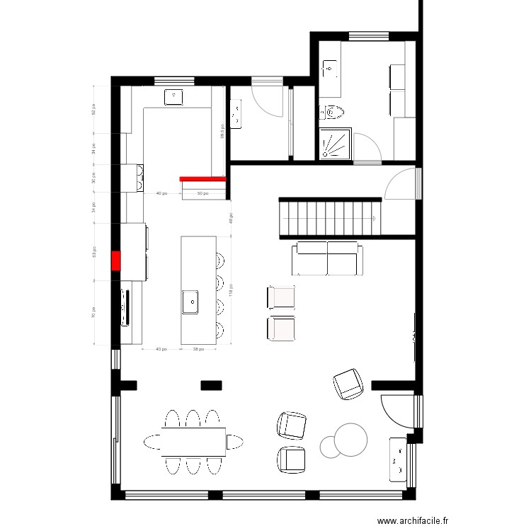 Lefr Clo Rdch bon. Plan de 3 pièces et 93 m2