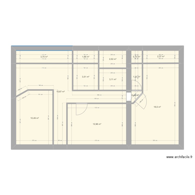 Maison_Vannes_ETAGE. Plan de 13 pièces et 77 m2