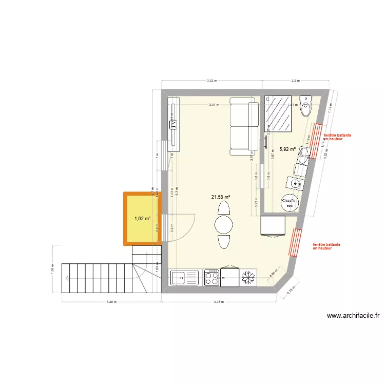 Thuillat 26 Studio 1er Projet V1. Plan de 