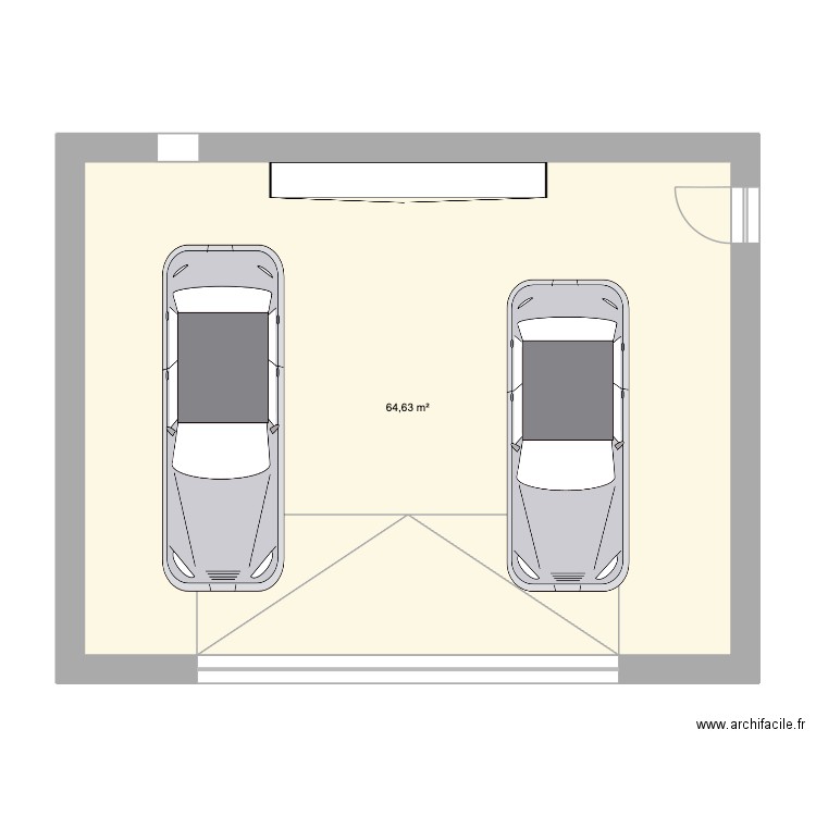 Garage jardin 2. Plan de 1 pièce et 65 m2