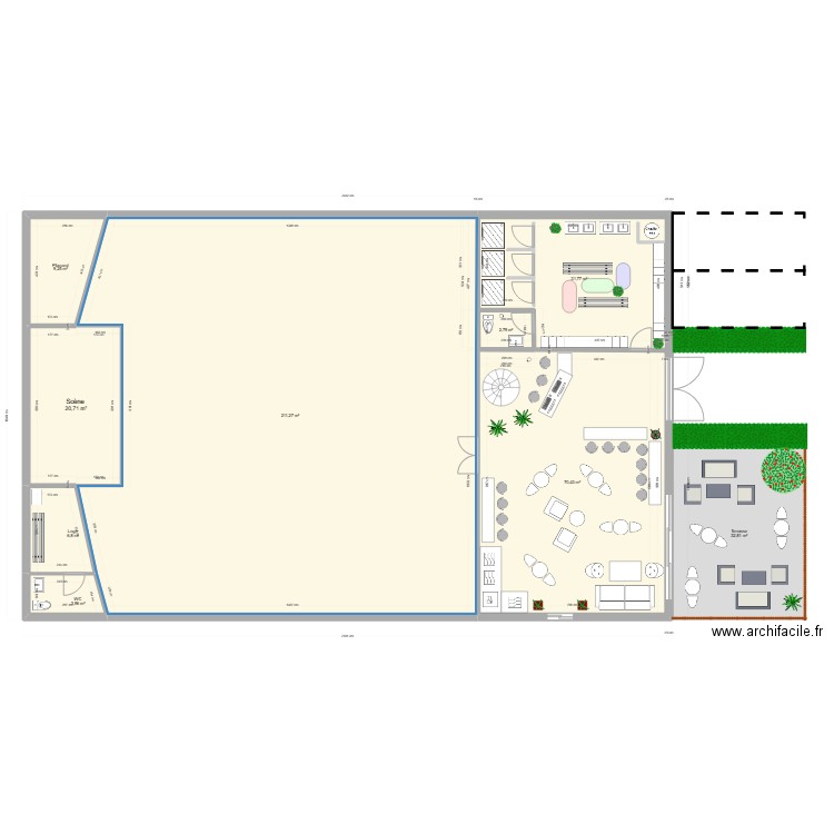 JayDance Club. Plan de 11 pièces et 418 m2
