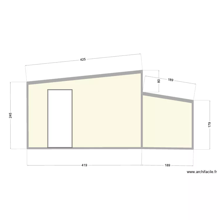 facade abri 10%. Plan de 